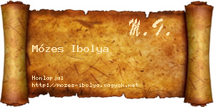 Mózes Ibolya névjegykártya